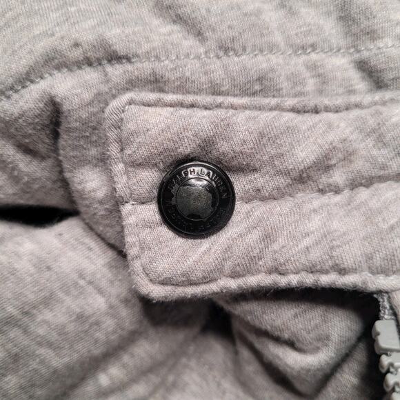 Polo Ralph Lauren Vest Mens Medium Gray Quilted Zip Casual Preppy Mock Collar - Picture 12 of 12